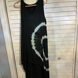 Olivaceous navy tie dye dress